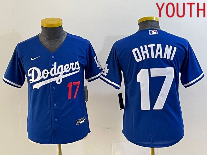 Youth Los Angeles Dodgers #17 Ohtani Blue Nike Game MLB Jersey style 1->youth mlb jersey->Youth Jersey